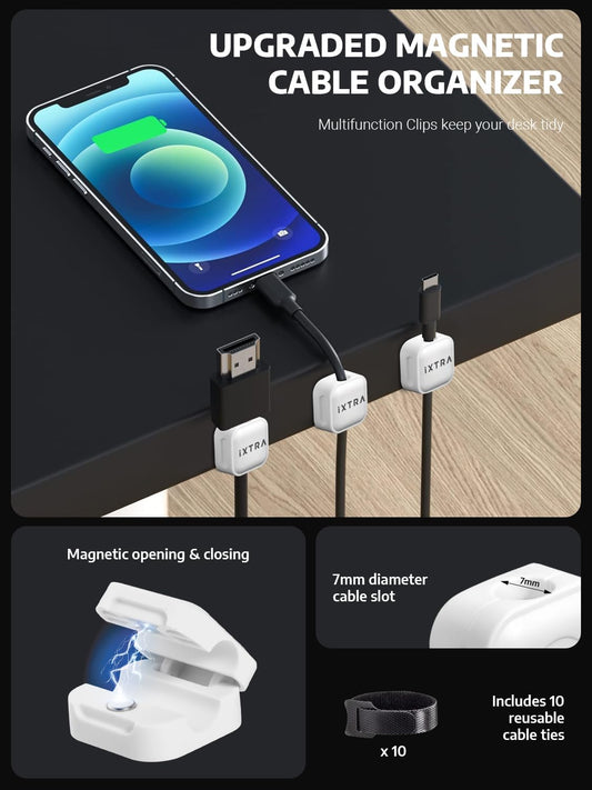 iXTRA 6 Pack Magnetic Cable Clips