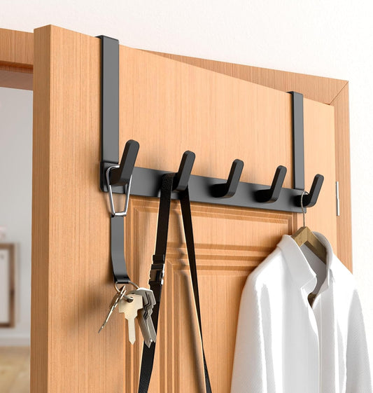 TERRIFI Over the Door Hook Rack with 5 Hooks